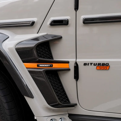 High Gloss Vintage Grey Vinyl Wrap on G Wagon side detail