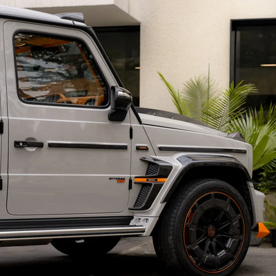 High Gloss Vintage Grey Vinyl Wrap on G Wagon interior