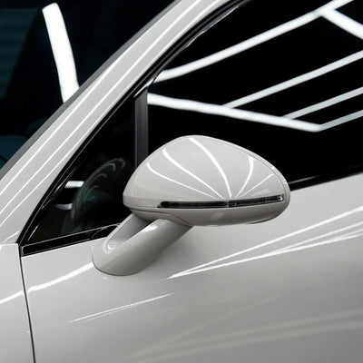 High Gloss Vintage Grey Vinyl Wrap on Porsche mirror