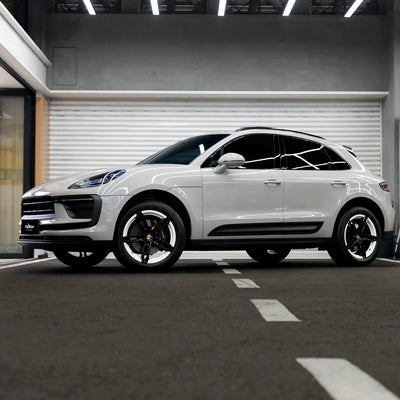 Porsche showcasing High Gloss Vintage Grey Vinyl Wrap