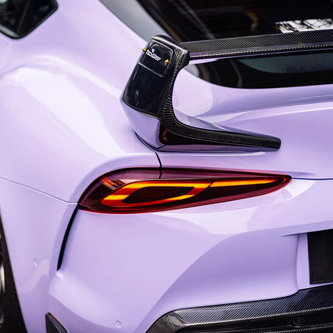 High Gloss Spanish Lavender Vinyl Wrap on Toyota Supra