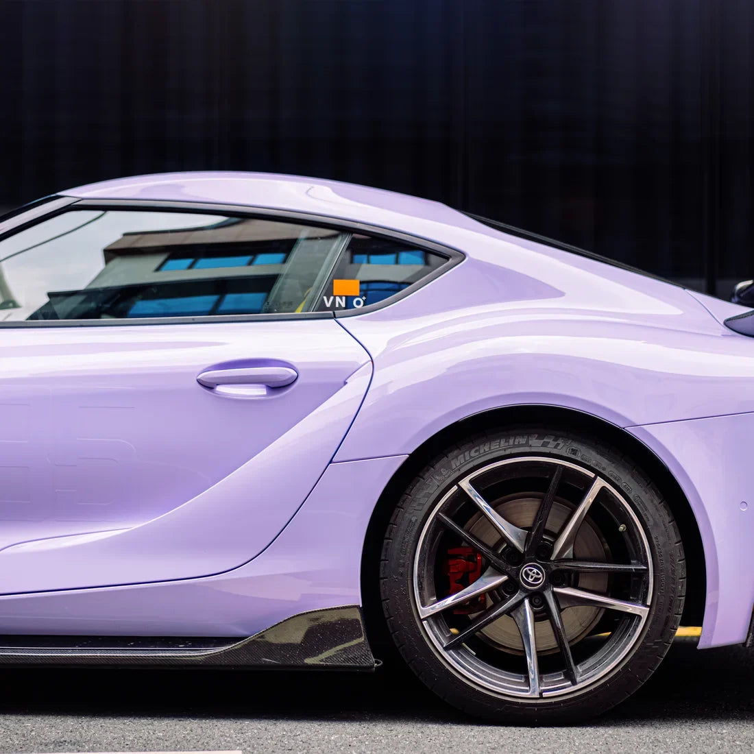 Toyota Supra in High Gloss Spanish Lavender Vinyl Wrap