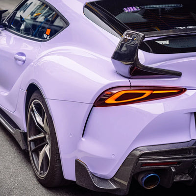 Toyota Supra in High Gloss Spanish Lavender Vinyl Wrap