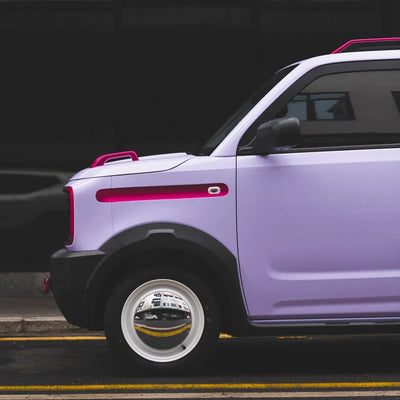 High Gloss Spanish Lavender Vinyl Wrap in Toyota Supra Mini
