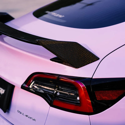 Tesla showcasing High Gloss Spanish Lavender Vinyl Wrap