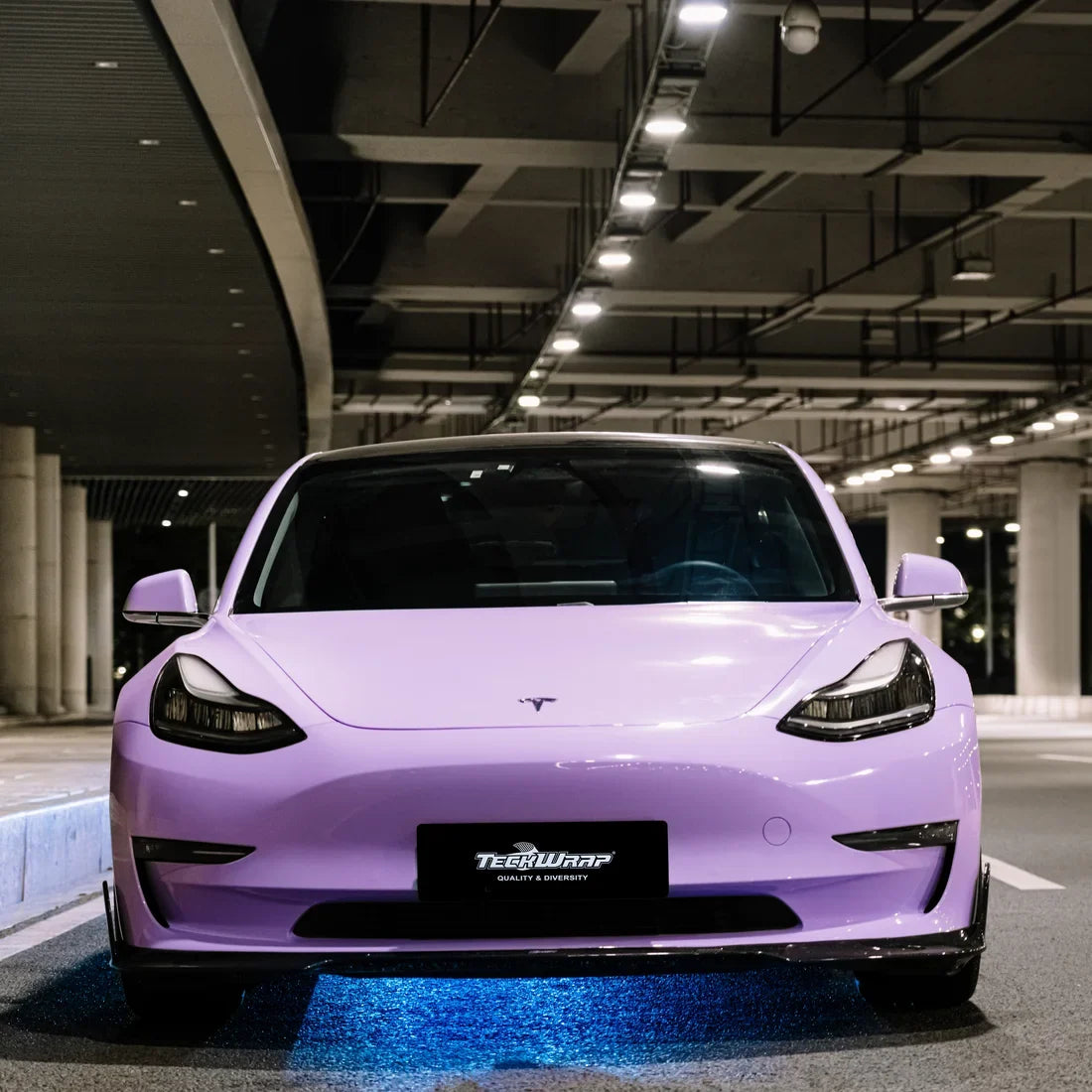 High Gloss Spanish Lavender Vinyl Wrap on Tesla