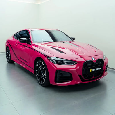 BMW wrapped in High Gloss Berry Red Vinyl Wrap
