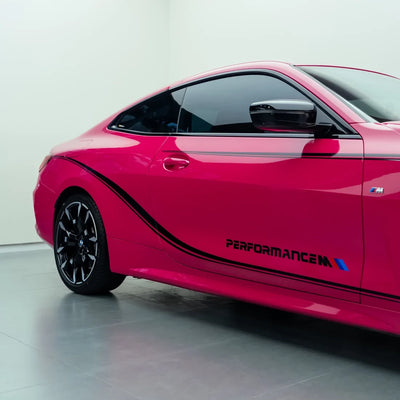 BMW with High Gloss Berry Red Vinyl Wrap
