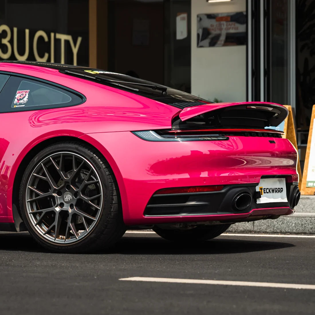 Porsche styled High Gloss Berry Red Vinyl Wrap