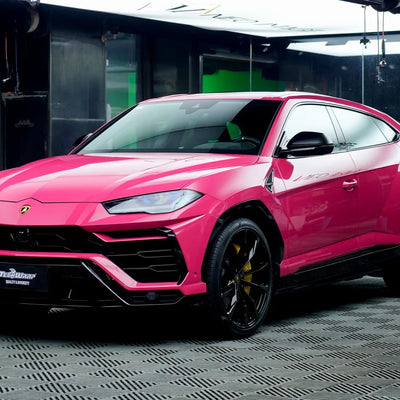 High Gloss Berry Red Vinyl Wrap Lamborghini Urus