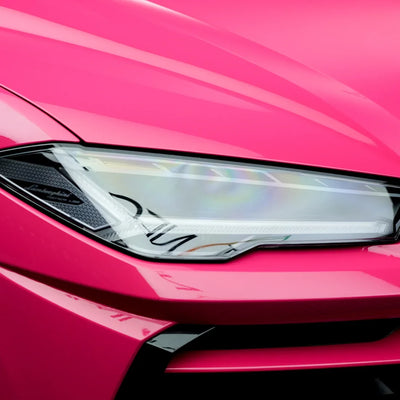 High Gloss Berry Red Vinyl Wrap Headlight