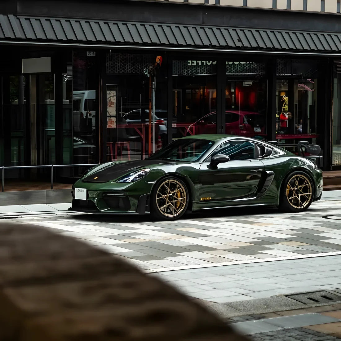 High Gloss Camouflage Green Vinyl Wrap exterior finish.