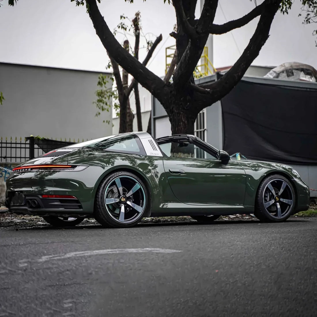 High Gloss Camouflage Green Vinyl Wrap finish.
