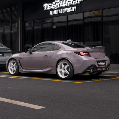 High Gloss Wild Dove Vinyl Wrap on super car in teckwrap parking