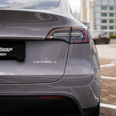 Tesla showcasing Wild Dove Super High Gloss Solid vinyl wrap.