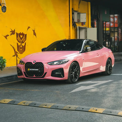 BMW showcasing High Gloss Flamingo Pink Vinyl Wrap