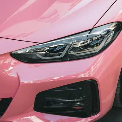 BMW in High Gloss Flamingo Pink Vinyl Wrap.