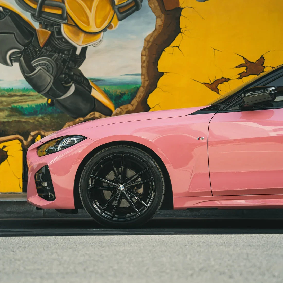 High Gloss Flamingo Pink Vinyl Wrap BMW