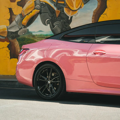 BMW in High Gloss Flamingo Pink Vinyl Wrap.