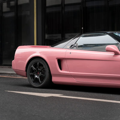 Subaru showcasing High Gloss Flamingo Pink Vinyl Wrap.