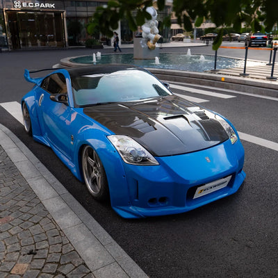 Nissan with High Gloss Vibrant Blue Vinyl Wrap finish.