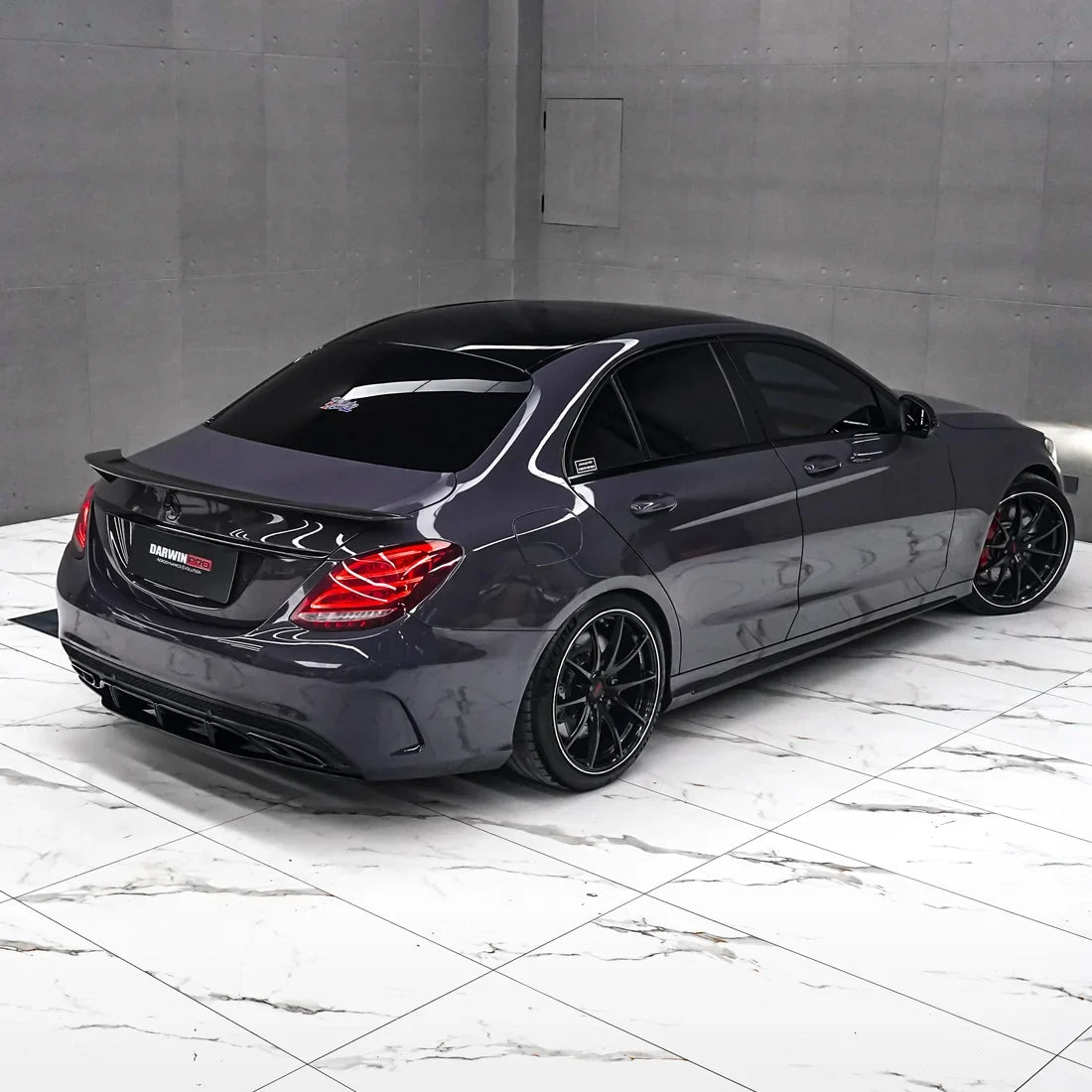 Purple Mercedes finished in Dusky Grape High Super Gloss Solid vinyl.