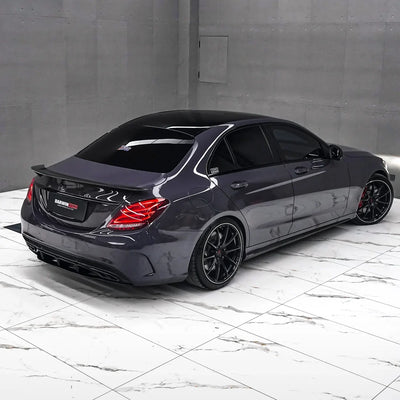 Purple Mercedes finished in Dusky Grape High Super Gloss Solid vinyl.