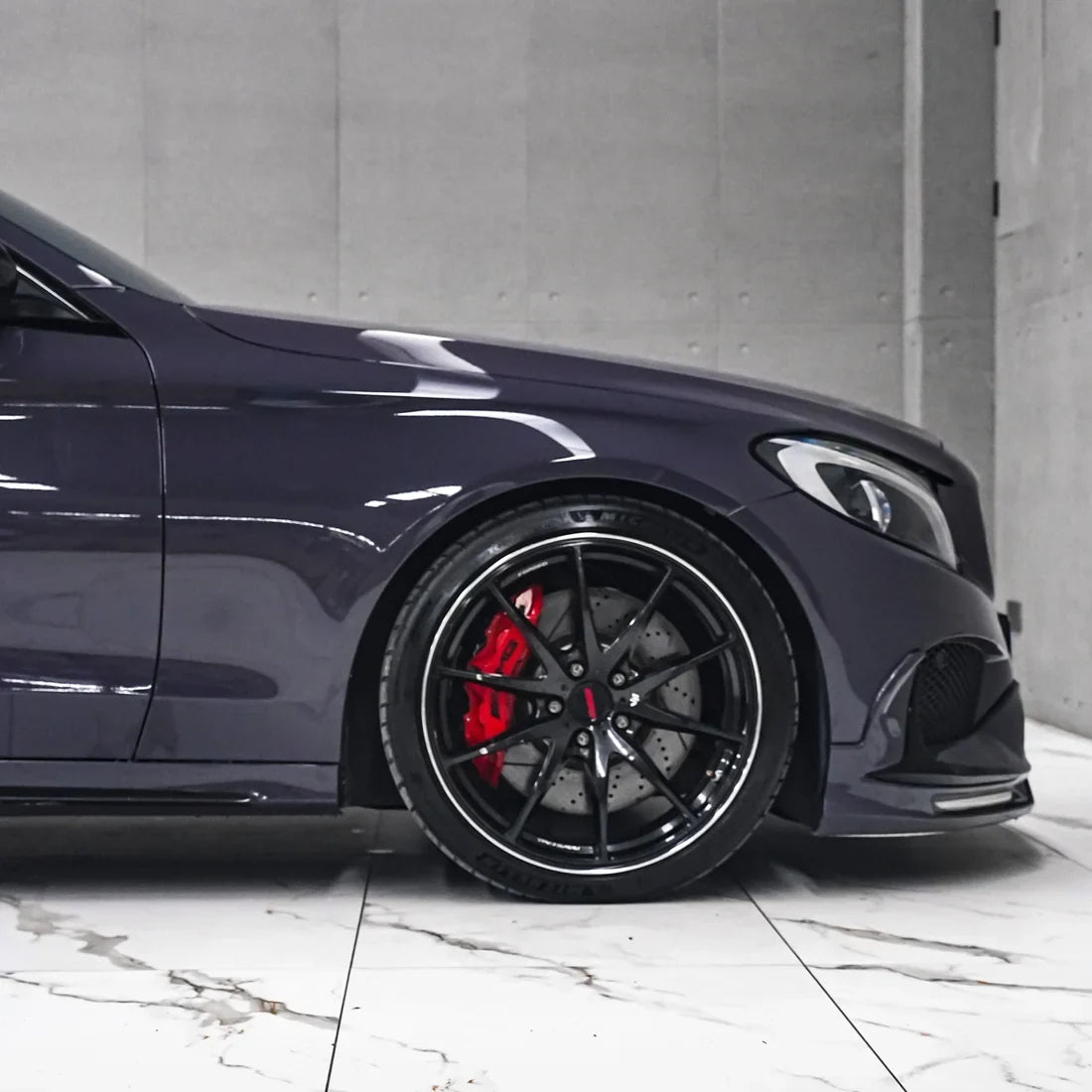Dusky Grape High Super Gloss Mercedes with a rich purple finish.