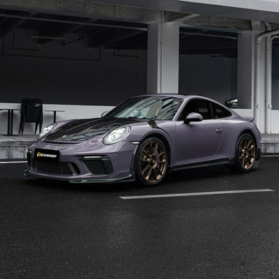 Porsche wrapped in High Gloss Dusky Grape Vinyl Wrap