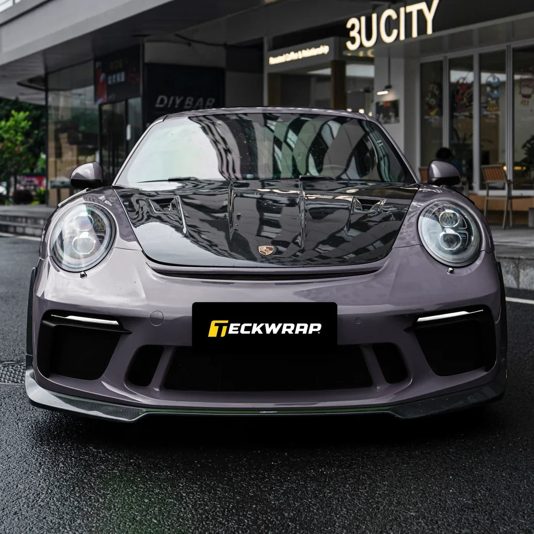 Porsche in High Gloss Dusky Grape Vinyl Wrap