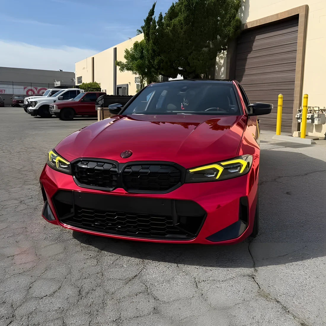 Cherry Red Mirror Chrome vinyl wrap BMW