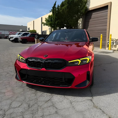 Cherry Red Mirror Chrome vinyl wrap BMW
