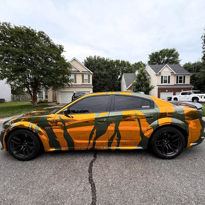 Chrome Solar Gold Vinyl Wrap on SUV.