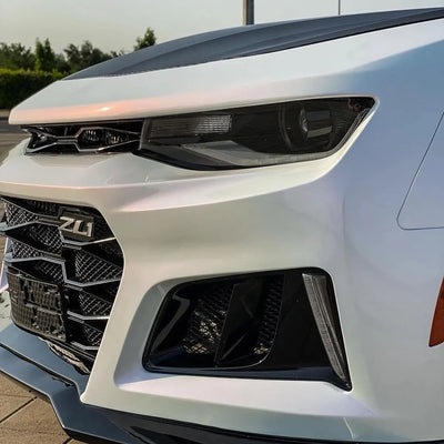 High-Gloss Chameleon Creamrose Pearl Vinyl Wrap side Headlight