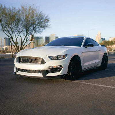 High-Gloss Chameleon Creamrose Pearl Vinyl Wrap mustang