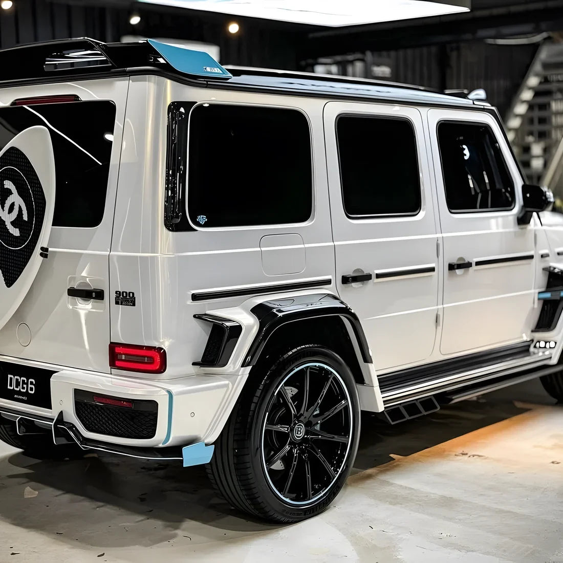 gold pearl white chameleon wrap on brabus