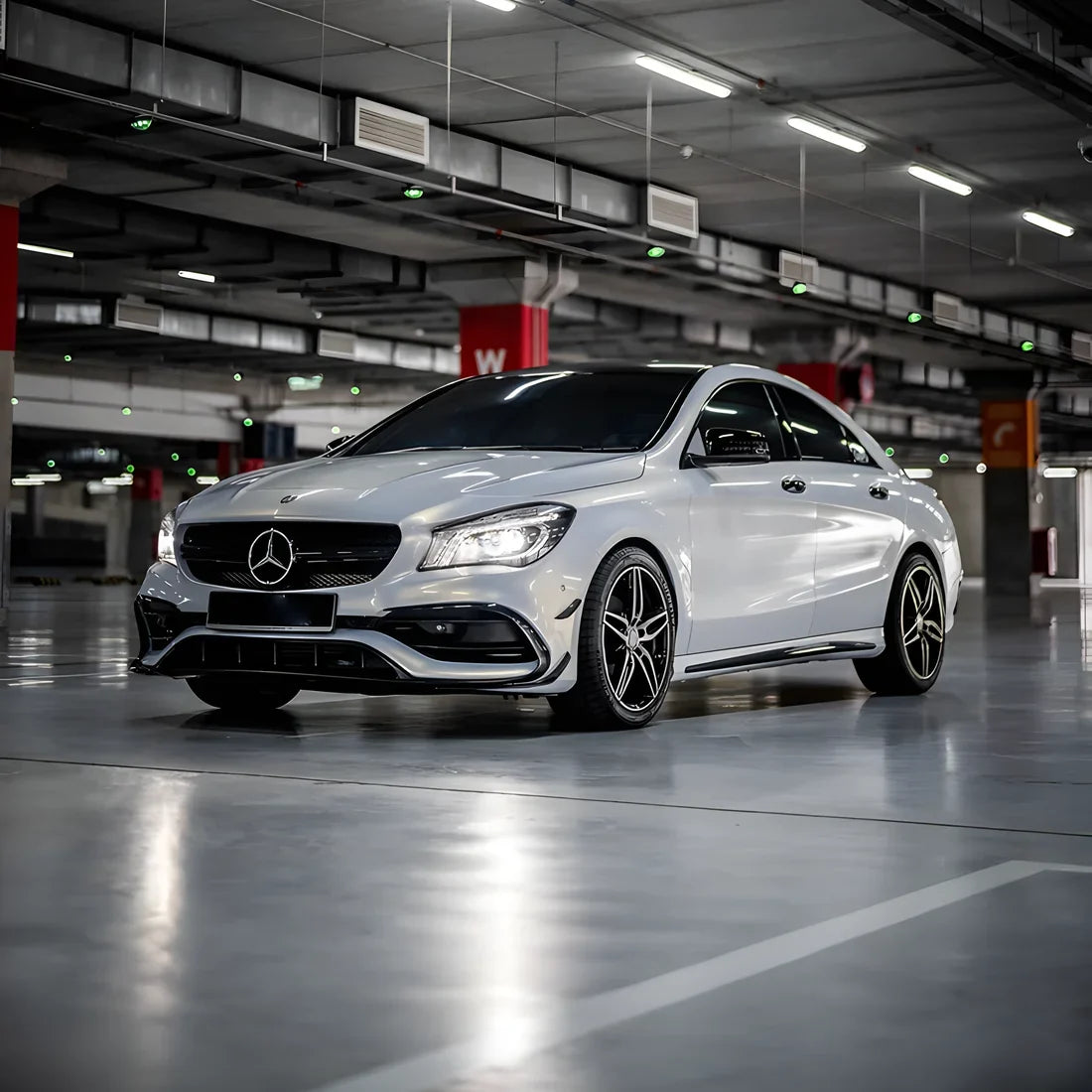 Color Shift Gold Pearl Vinyl Wrap on Mercedes front
