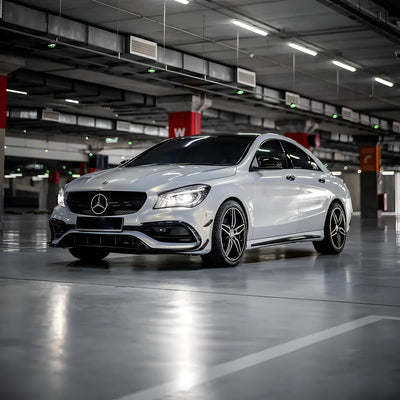 Color Shift Gold Pearl Vinyl Wrap on Mercedes front