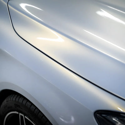 gold pearl white chameleon vinyl wrap on mercedes