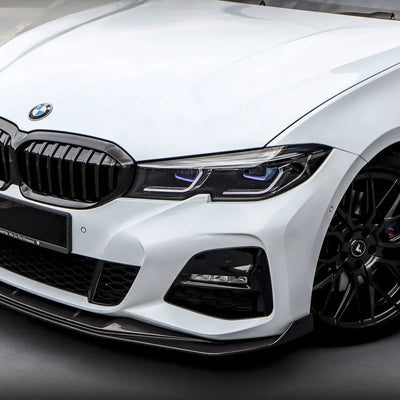 diamond white glitter glossy Vinyl wrap on BMW front Side