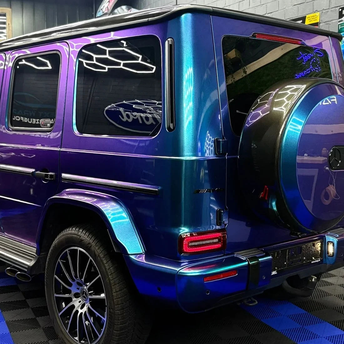 color shift chameleon purple blue gloss acura wrap