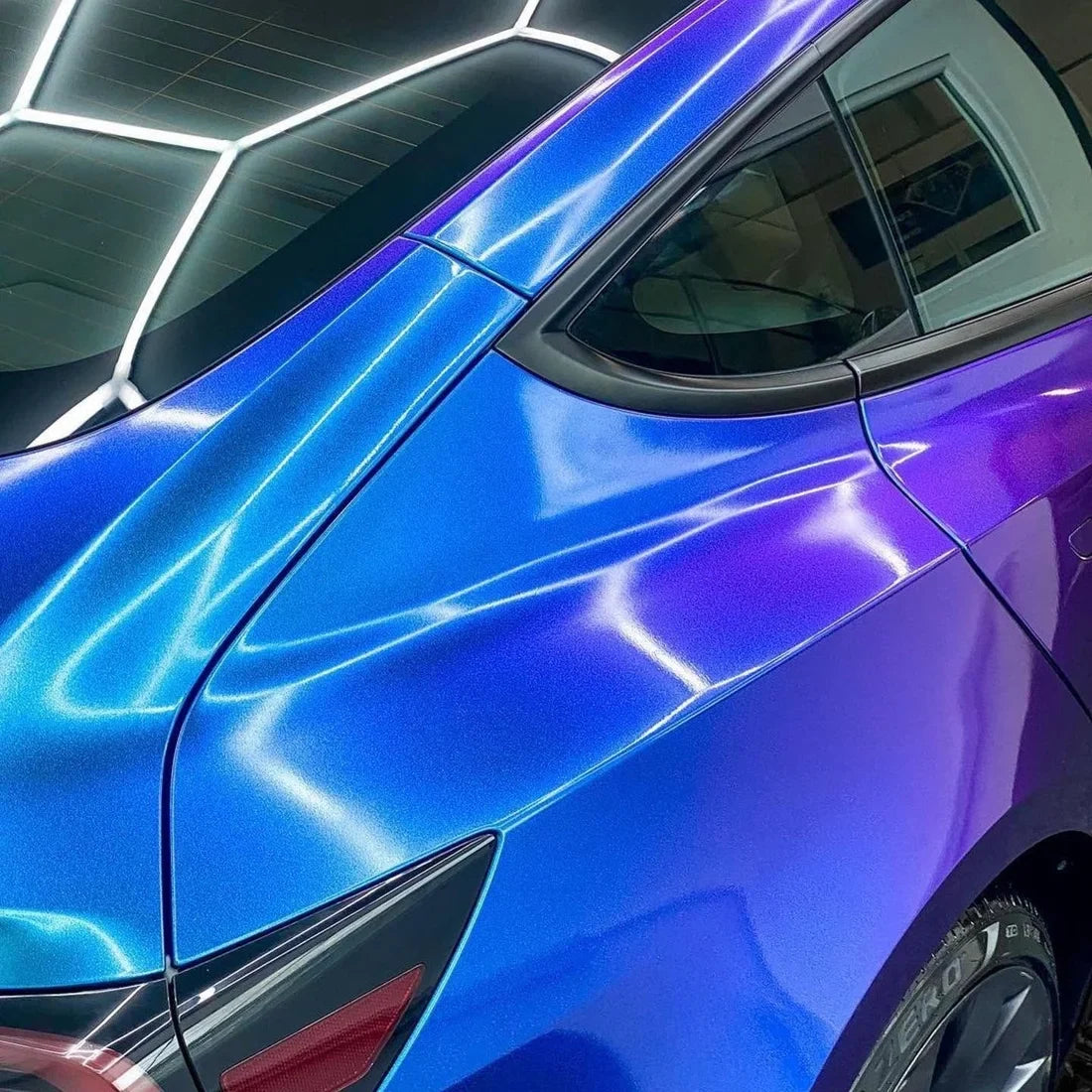 color shift chameleon purple blue gloss acura car wrap