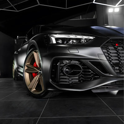 satin matte black vinyl wrap on premium sports car