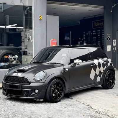 Matte Black Vinyl Wrap on Mini front side