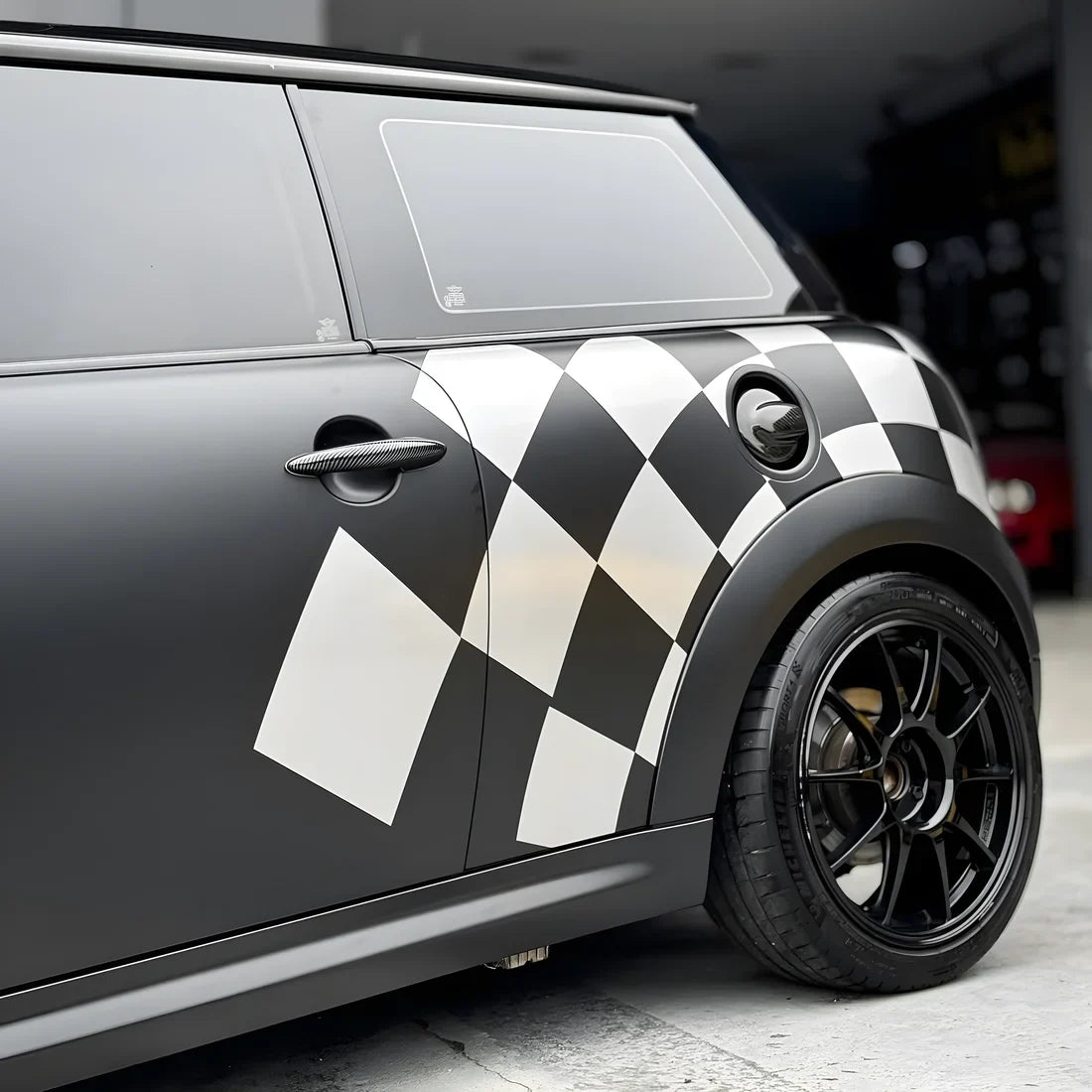 Matte Black Vinyl Wrap on Mini side panel