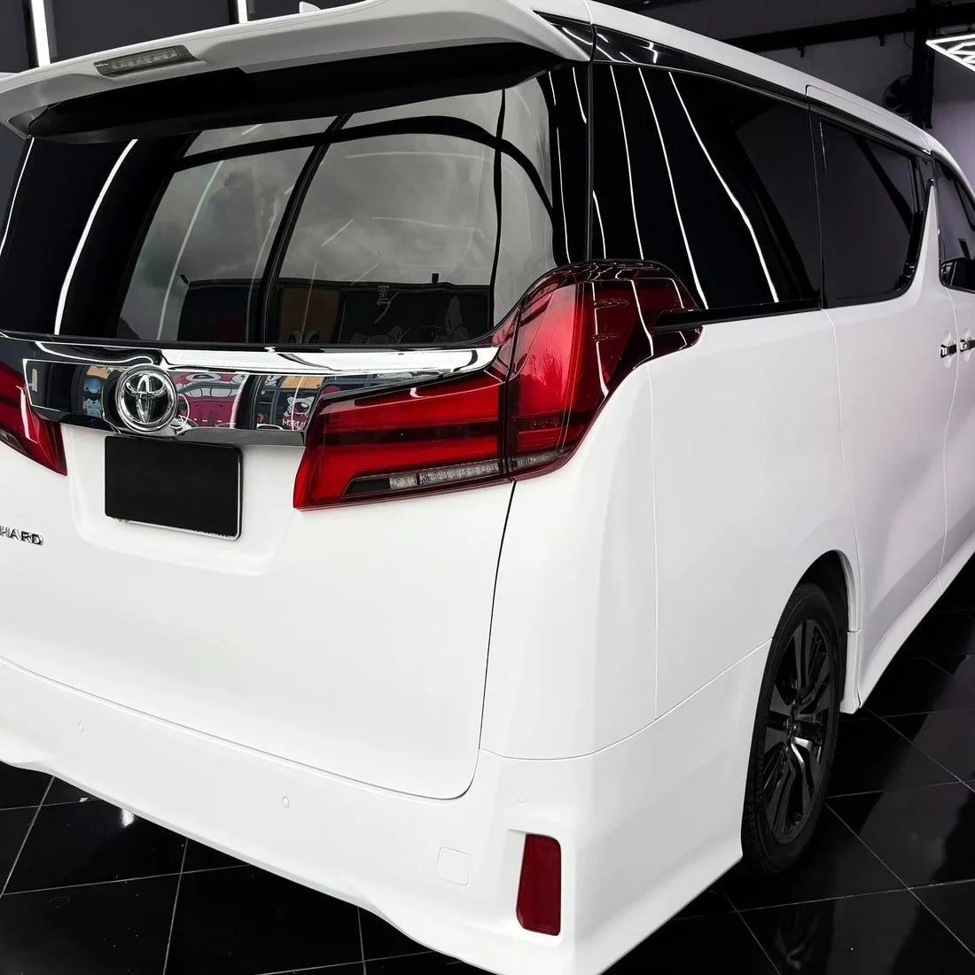 Matte White Vinyl Wrap on Toyota rear