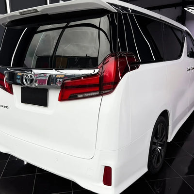 Matte White Vinyl Wrap on Toyota rear