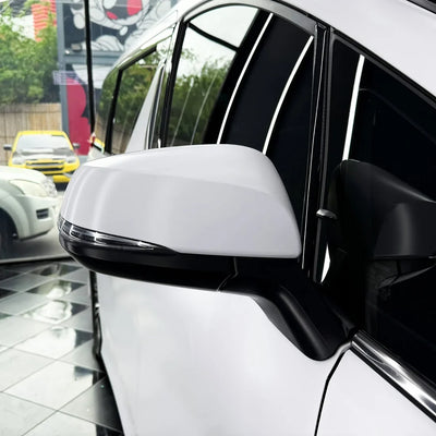 Matte White Vinyl Wrap on Toyota side mirror