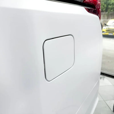 Matte White Vinyl Wrap on Toyota rear panel