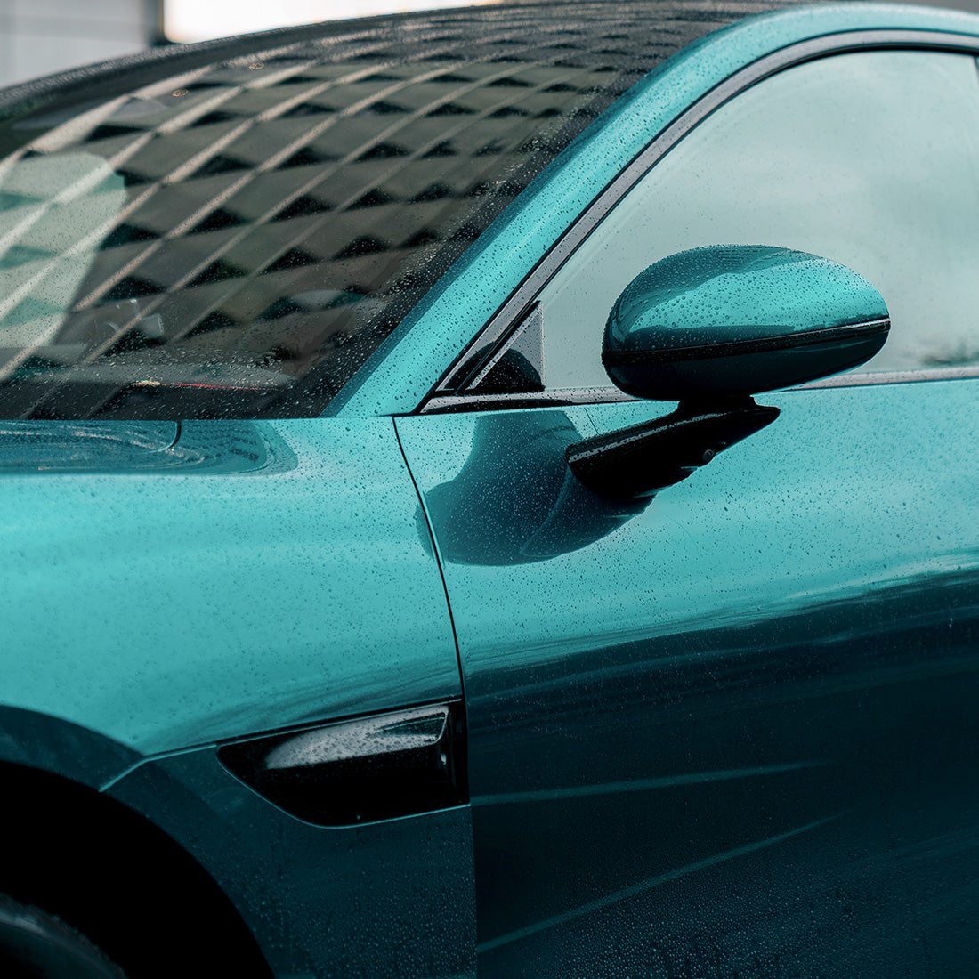 Ultra Gloss Azure Flame Vinyl Wrap Side Mirror